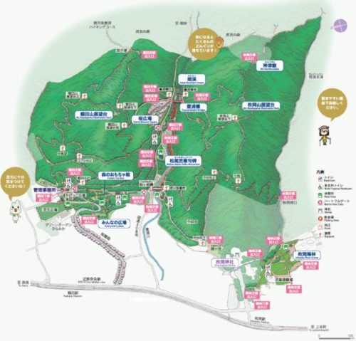 生駒山 ぬかた園地 登山ルート・ハイキングマップ